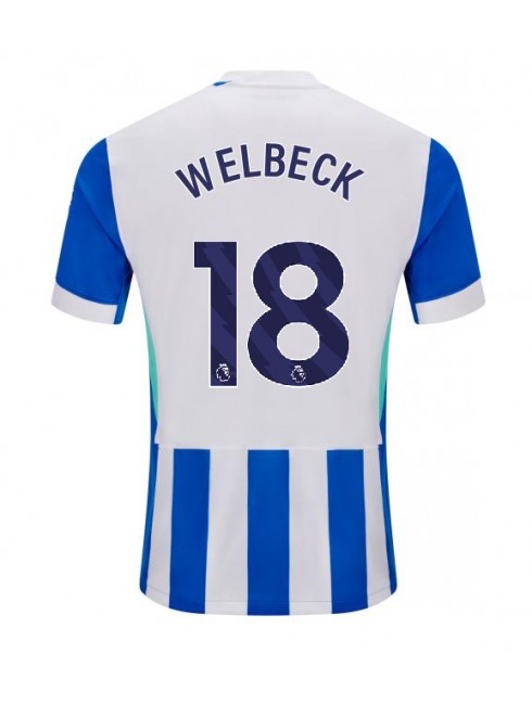 Brighton Danny Welbeck #18 Replika Hemmakläder 2025-26 Kortärmad Brighton Danny Welbeck #18 Replika Hemmakläder 2025-26 Kortärmad